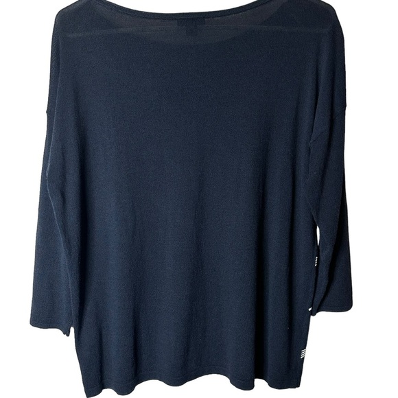 J Jill Wearever Collection Blue & White diagonal striped sweater size small - Picture 6 of 10